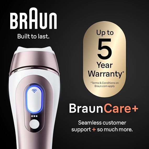 Braun Skin i-Expert Smart IPL PL7219 at Home Laser Hair Removal for Women and Men with App, Premium Pouch, Venus Razor, 2 Smart Heads, Facial Trimmer