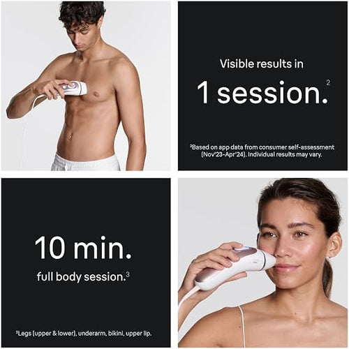 Braun Skin i-Expert Smart IPL PL7219 at Home Laser Hair Removal for Women and Men with App, Premium Pouch, Venus Razor, 2 Smart Heads, Facial Trimmer