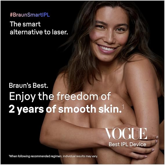 Braun Skin i-Expert Smart IPL PL7219 at Home Laser Hair Removal for Women and Men with App, Premium Pouch, Venus Razor, 2 Smart Heads, Facial Trimmer