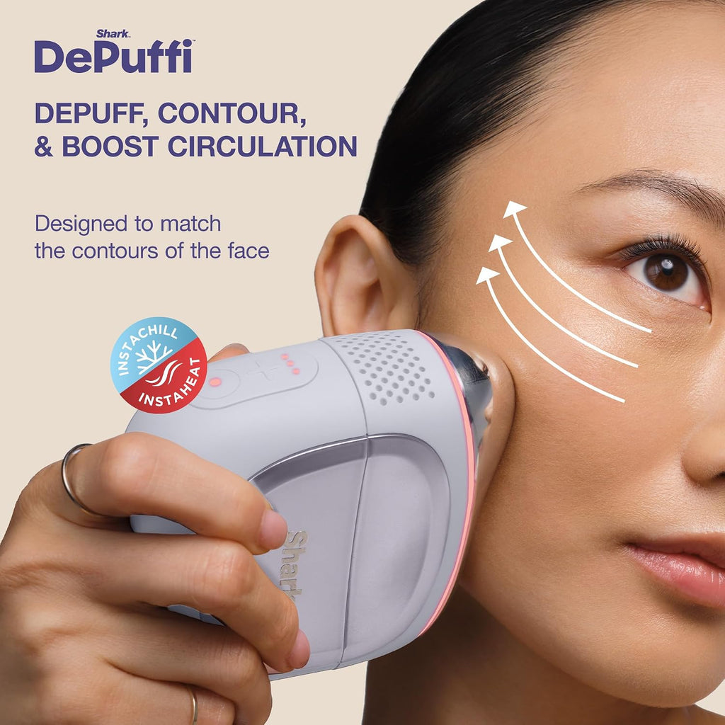 Shark FacialPro Glow + DePuffi 2-in-1 Facial & Contrast Therapy, FH320PK | Hydro-Powered Facial System + DePuffi Hot & Cold Therapy, Clinically...